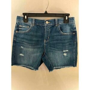 Thereabouts Denim Shorts Womens 12.5 Plus Distressed Frayed Hem Stretch Casual